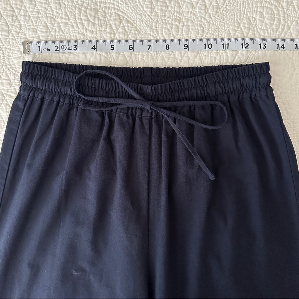 NAADAM Organic Cotton Drawstring Pants Navy Blue Wide Leg Pull On Lightweight - Picture 7 of 15